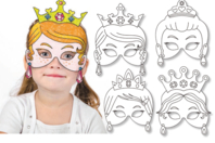 Masques princesses à décorer - Set de 4 - Mardi gras, carnaval - 10doigts.fr