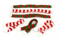 Minis écharpes tricotées - 6 pièces - Petites décorations de Noël - 10doigts.fr