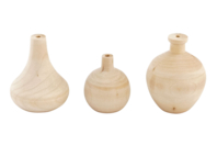 Mini vases en bois materiel - Objets bois pour la maison - 10doigts.fr