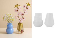 Moules vases en silicone - 2 formes - Moules pour plâtre, savon, béton ... - 10doigts.fr