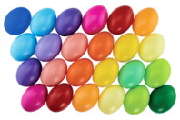 Oeufs colorés en plastique - 6 cm - Oeufs de Pâques - 10doigts.fr
