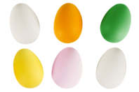Oeufs en plastique couleurs - 6 pièces - Oeufs de Pâques - 10doigts.fr