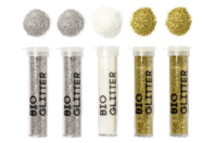 Paillettes fines biodégradables - or, argent, blanc - Paillettes - 10doigts.fr