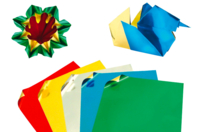 Papier Origami métallisé, format carré - 50 feuilles - Papier effet brillant - 10doigts.fr