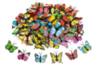 Papillons 3D en plastique - 100 pcs - Décorations à coller - 10doigts.fr