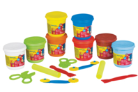 Maxi kit de modelage - 8 pâtes à modeler + accessoires - Pâtes à modeler souples 1er âge bébé - 10doigts.fr