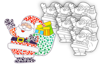 Pères-Noël géants en carte forte - 6 formes - Supports de Noël en carton et papier - 10doigts.fr