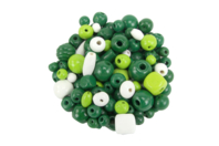 Perles en bois en camaïeu de vert - 70 perles - Perles Bois - 10doigts.fr