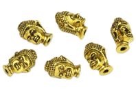 Perles Buddha en métal doré - 6 perles - Perles Intercalaires - 10doigts.fr