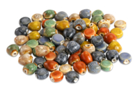 Perles mouchetées en céramique - 80 perles - Perles en céramique - 10doigts.fr