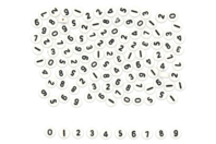 Perles chiffres rondes - 120 perles - Perles alphabet - 10doigts.fr