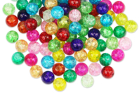 Perles craquelées en verre - 90 perles - Perles en verre - 10doigts.fr