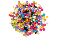 Perles rondes en bois couleurs assorties - 300 perles - Perles Bois - 10doigts.fr