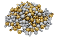 Perles en bois or et argent - 600 perles - Perles Bois - 10doigts.fr