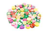 Perles pâte polymère fruits - 50 perles - Perles Pâte polymère - 10doigts.fr