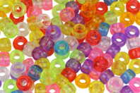Perles translucides rondes à gros trou - 160 perles - Perles en plastique - 10doigts.fr