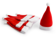 Petits bonnets de père Noël en feutrine - 6 pièces - Petites décorations de Noël - 10doigts.fr