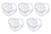 Boites cœur en plastique transparent - 5 pièces - Plastique Transparent - 10doigts.fr