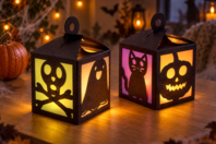 photophore halloween DIY enfant - Kits créatifs Halloween - 10doigts.fr
