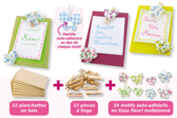 Kit de 12 planchettes mémo fleuris - Kits Supports et décorations - 10doigts.fr