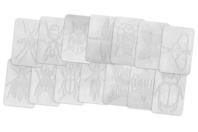 Plaques dessin relief insectes - Set de 16 - Plaque relief - 10doigts.fr