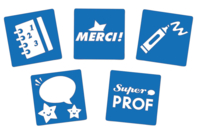 Pochoirs adhésifs Super Prof ! - 5 pcs - Pochoirs pour tissu - 10doigts.fr