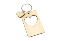 Porte-clés cœur en bois - Porte-clefs en bois - 10doigts.fr