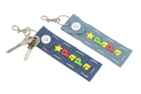 Kit porte-clés en jean "PAPA" - 6 pièces - Porte-clés et range-clés - 10doigts.fr
