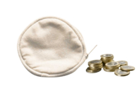 Porte-monnaie en coton écru avec fermeture zippée - Coton, lin - 10doigts.fr