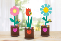 Pot Fleur Bois Printemps - Home Déco - 10doigts.fr