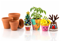 pots en terre cuite décorés - Supports en céramique à décorer - 10doigts.fr