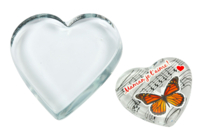 Presse-papier coeur en verre - 10 pièces - Supports en Verre - 10doigts.fr