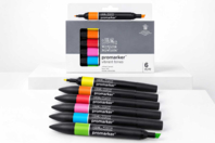 Promarker Tons vibrants — 6 couleurs, Winsor & Newton - Feutres à alcool : des couleurs intenses et des dégradés sans traces - 10doigts.fr