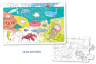 Puzzle à colorier - LA MER - Puzzle à colorier, dessiner ou peindre - 10doigts.fr
