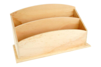 Range-courrier en bois, 2 compartiments - Objets bois pour le bureau - 10doigts.fr