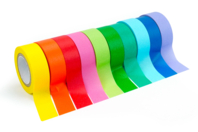 Masking tape arc-en-ciel - 10 rouleaux - Adhésifs colorés et Masking tape - 10doigts.fr