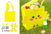 Sac poussin en feutrine jaune - Kits créatifs Pâques - 10doigts.fr