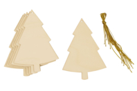 Sapins en bois à décorer - 6 pièces - Objets en bois Noël - 10doigts.fr