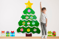 Sapin de Noël géant + 32 formes à colorier - Kits créatifs Noël - 10doigts.fr