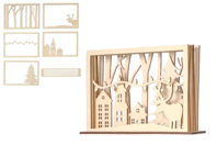 Scène de Noël à monter, Village en 3D - Crèches et villages de Noël à fabriquer - 10doigts.fr