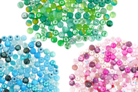 Valisette de perles en camaïeu - 200 perles - Perles Acrylique - 10doigts.fr