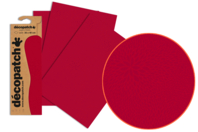 Papier Décopatch rouge - 3 feuilles N°724 - Papiers Décopatch - 10doigts.fr