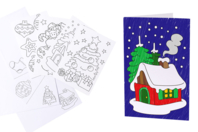 Set de 4 cartes postales de Noël à colorier + enveloppes - Cartes de voeux - 10doigts.fr