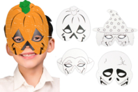 Masques à colorier Halloween - 4 pièces - Masques - 10doigts.fr