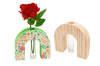 Soliflore et Support en Bois - Vases et soliflores à décorer - 10doigts.fr