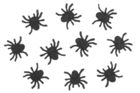 Stickers araignées en caoutchouc - 50 pcs - Accessoires d'Halloween - 10doigts.fr