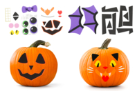 Stickers décoratifs pour citrouilles - Kits créatifs gommettes - 10doigts.fr