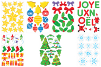 Stickers de Noël vitrostatiques pour fenêtres - 99 stickers - Décorations pour vitres - 10doigts.fr