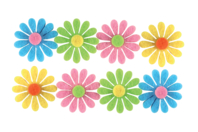 Fleurs en feutrine adhésive - 8 stickers - Stickers en Feutrine - 10doigts.fr