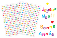 Stickers lettres "Joyeux Noël" et "Bonne année" - Gommettes et stickers Noël - 10doigts.fr